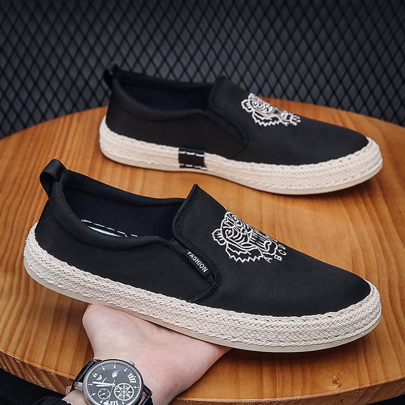 Loafer Slip On Men - black Breathable shoes for man luxury