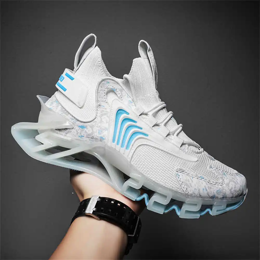 Men Shoes White Colour - Blue Slipon Long Pink Boots Light