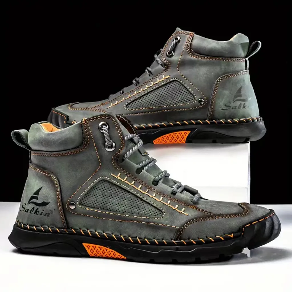 Men'S Shoes Daily Use - Men's Hand-stitched Boots Plus-size Casual Shoes