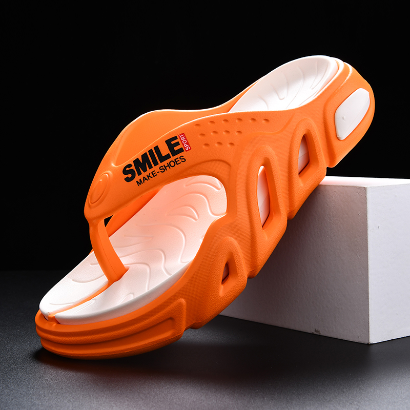 Men'S Shoes Daily Use - Summer Orange Platform Slippers Men Comfortable