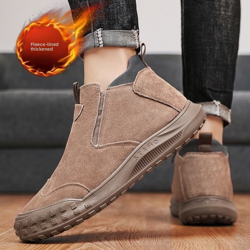 Winter Men's Shoes Plush Warm  - Loafer Slip On Men 评论和价格