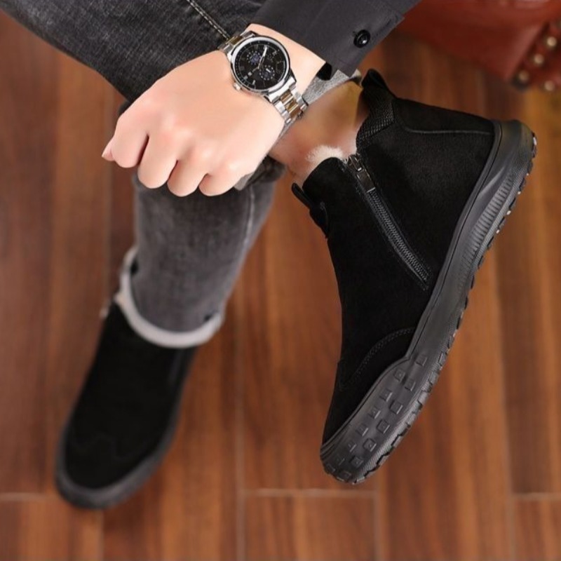 Winter Men's Shoes Plush Warm  - Loafer Slip On Men 评论和价格
