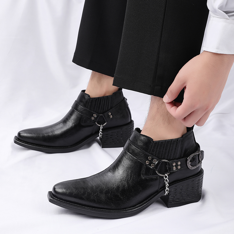 New Brown /Black Cow Leather B - Shoes Heels Men 评论和价格