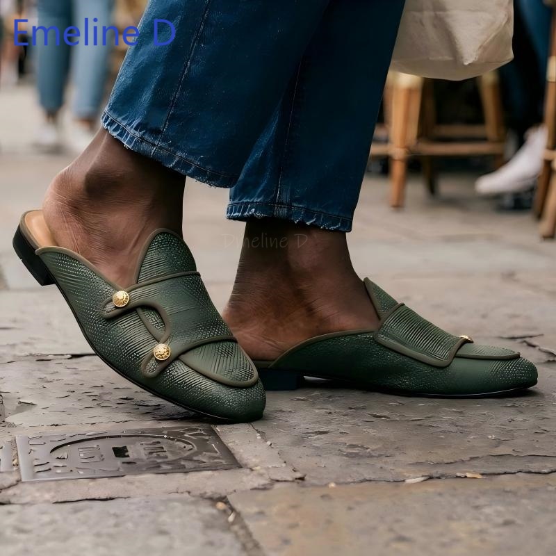 Woven Textile Backless Loafer  - Shoes Heels Men 评论和价格