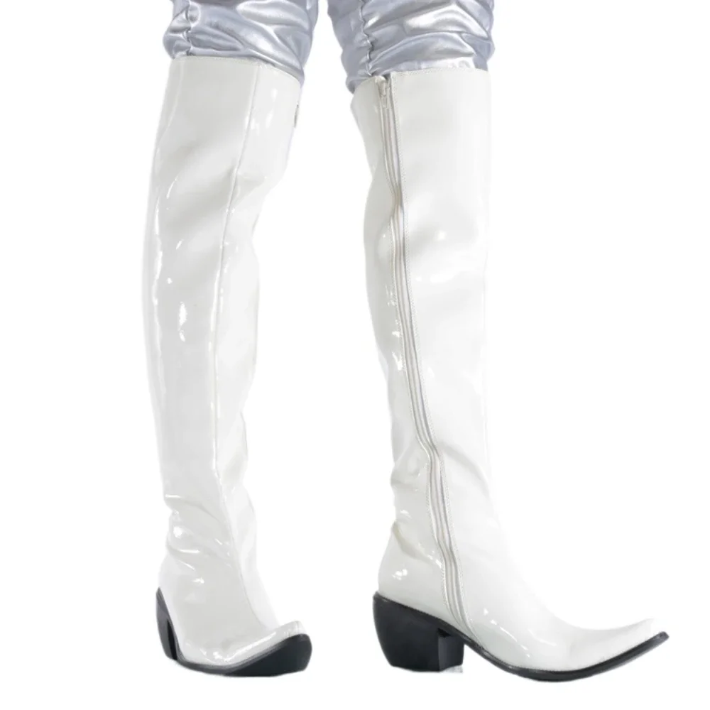 Fashion Men Patent Leather Ove - Shoes Heels Men 评论和价格