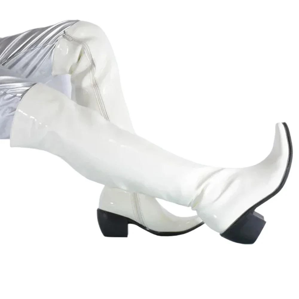 Fashion Men Patent Leather Ove - Shoes Heels Men 评论和价格