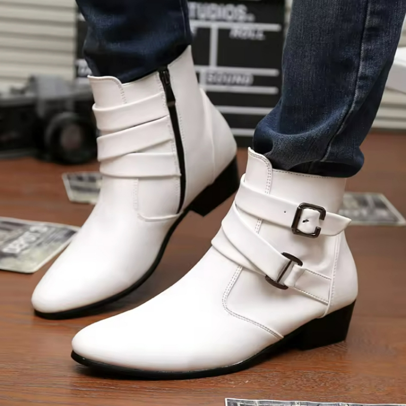Luxury Men Boots Leather Chels - Men Shoes White Colour 评论和价格