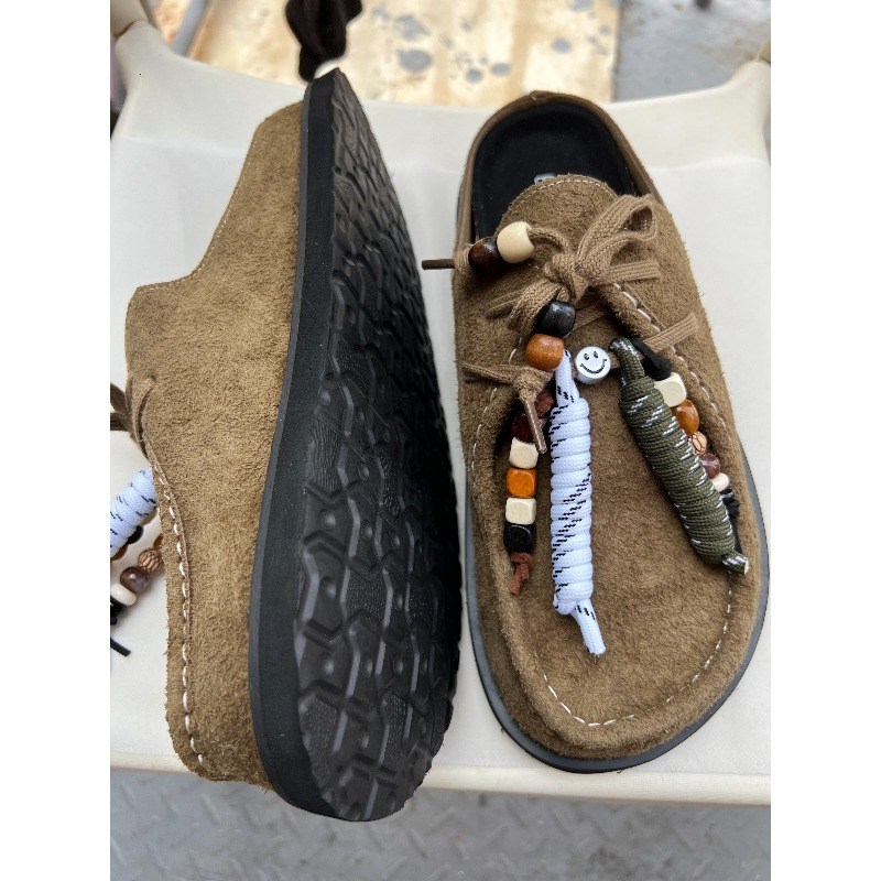 Women Men Clogs Cow Suede Leat - Loafer Slip On Men 评论和价格