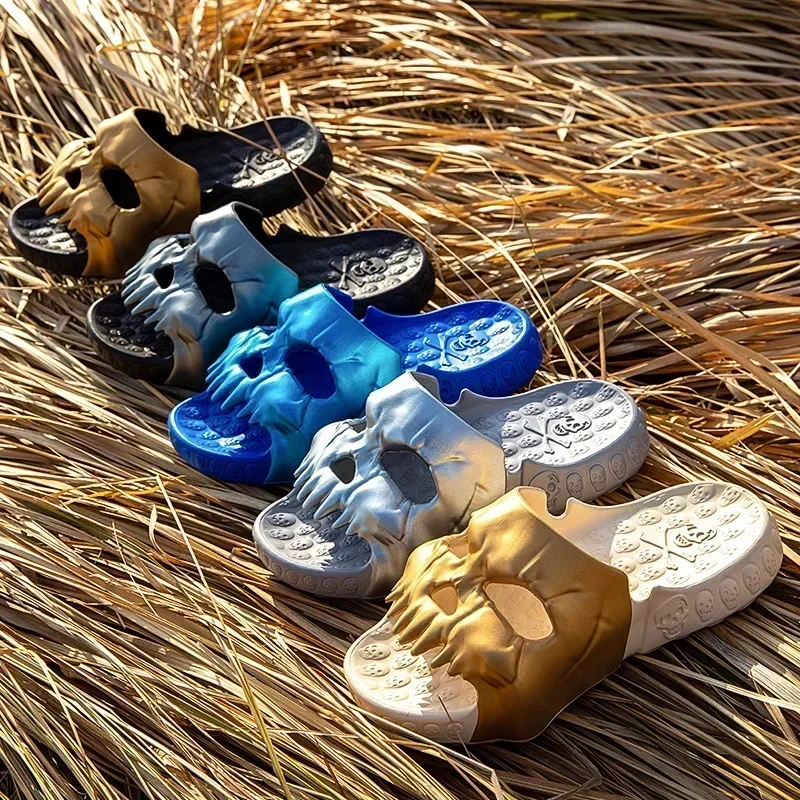 Summer Men Skull Slipper Y2k C - Men'S Shoes Cloud 评论和价格
